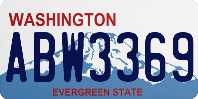 WA license plate ABW3369
