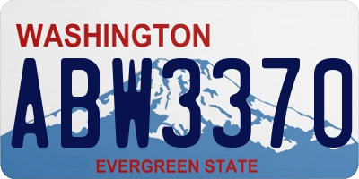 WA license plate ABW3370
