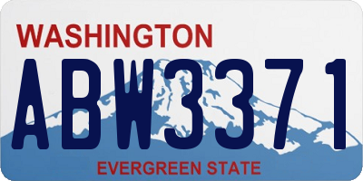 WA license plate ABW3371