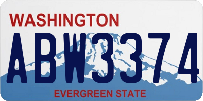 WA license plate ABW3374