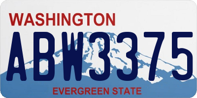 WA license plate ABW3375