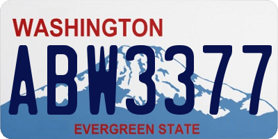 WA license plate ABW3377