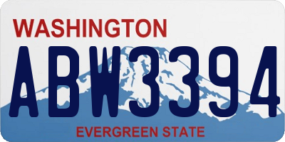 WA license plate ABW3394