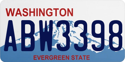 WA license plate ABW3398