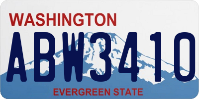 WA license plate ABW3410