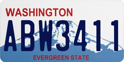 WA license plate ABW3411