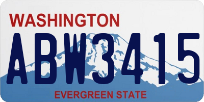 WA license plate ABW3415