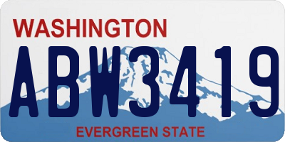 WA license plate ABW3419