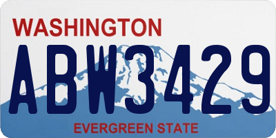 WA license plate ABW3429