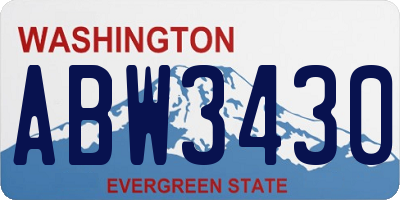 WA license plate ABW3430