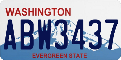 WA license plate ABW3437