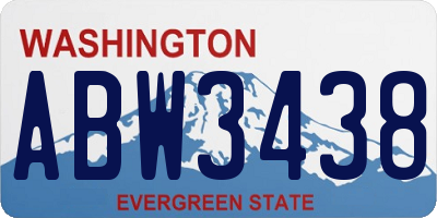 WA license plate ABW3438