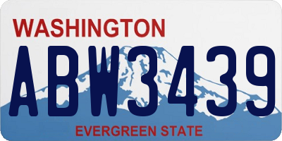 WA license plate ABW3439