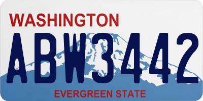 WA license plate ABW3442