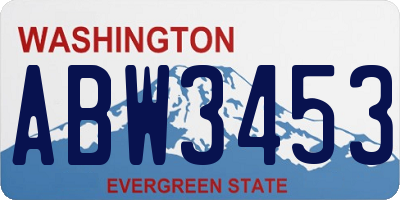 WA license plate ABW3453