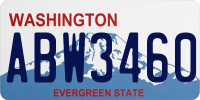 WA license plate ABW3460