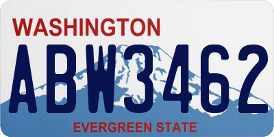 WA license plate ABW3462