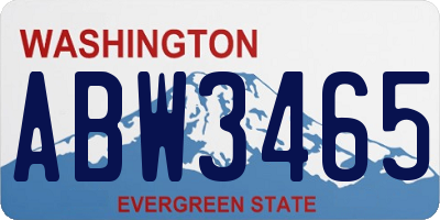 WA license plate ABW3465