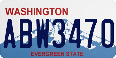 WA license plate ABW3470