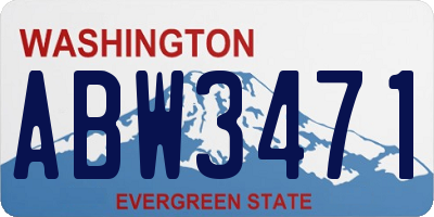 WA license plate ABW3471