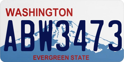 WA license plate ABW3473