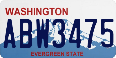 WA license plate ABW3475