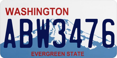 WA license plate ABW3476