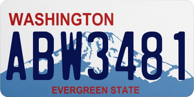 WA license plate ABW3481
