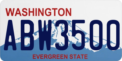 WA license plate ABW3500