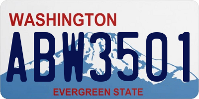 WA license plate ABW3501