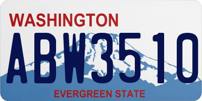 WA license plate ABW3510