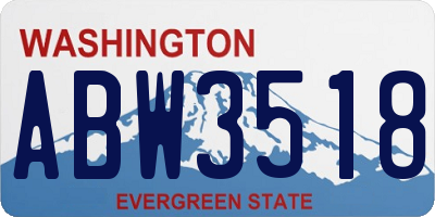 WA license plate ABW3518