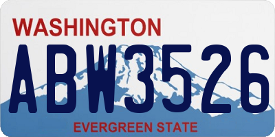 WA license plate ABW3526