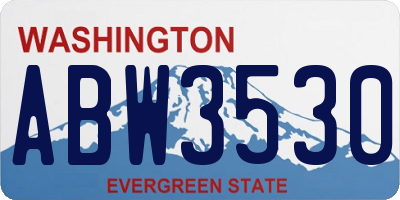 WA license plate ABW3530