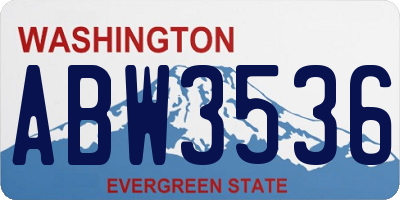 WA license plate ABW3536