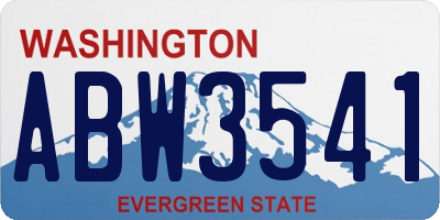 WA license plate ABW3541