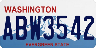 WA license plate ABW3542
