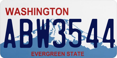 WA license plate ABW3544