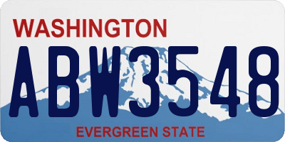 WA license plate ABW3548