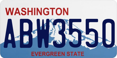 WA license plate ABW3550