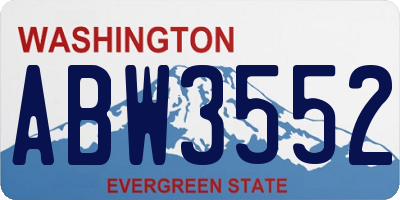 WA license plate ABW3552