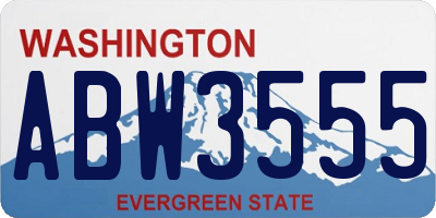 WA license plate ABW3555