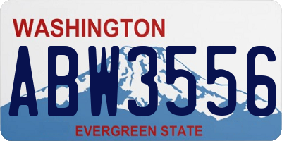 WA license plate ABW3556