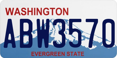 WA license plate ABW3570
