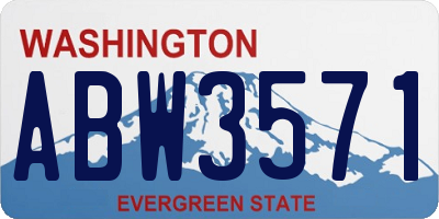 WA license plate ABW3571