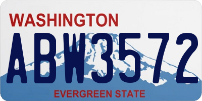 WA license plate ABW3572