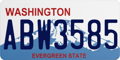 WA license plate ABW3585