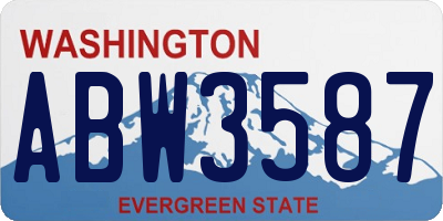 WA license plate ABW3587