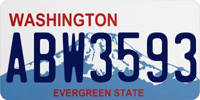 WA license plate ABW3593