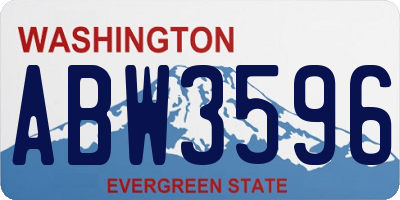 WA license plate ABW3596